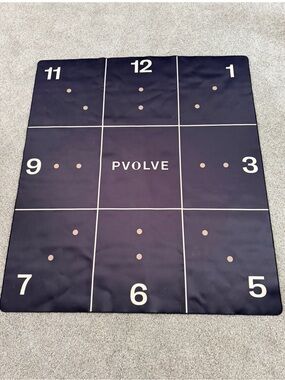 PVOLVE Black Fitness Mat with Numbered Grid